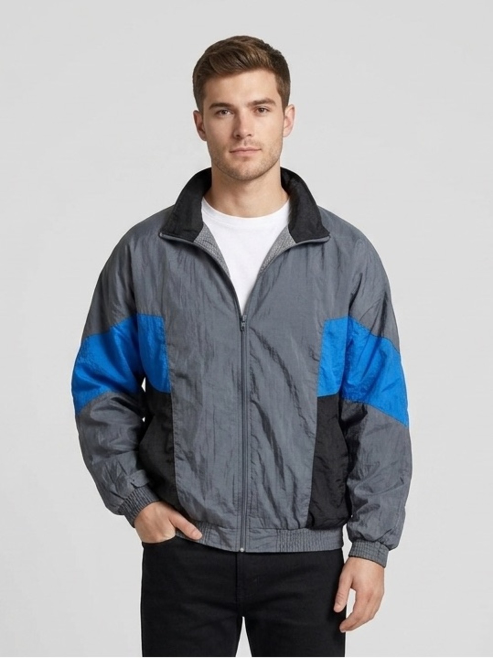 Vintage Functionals Lightweight Nylon Zip-Up Jacket Fall Windbreaker Size Large